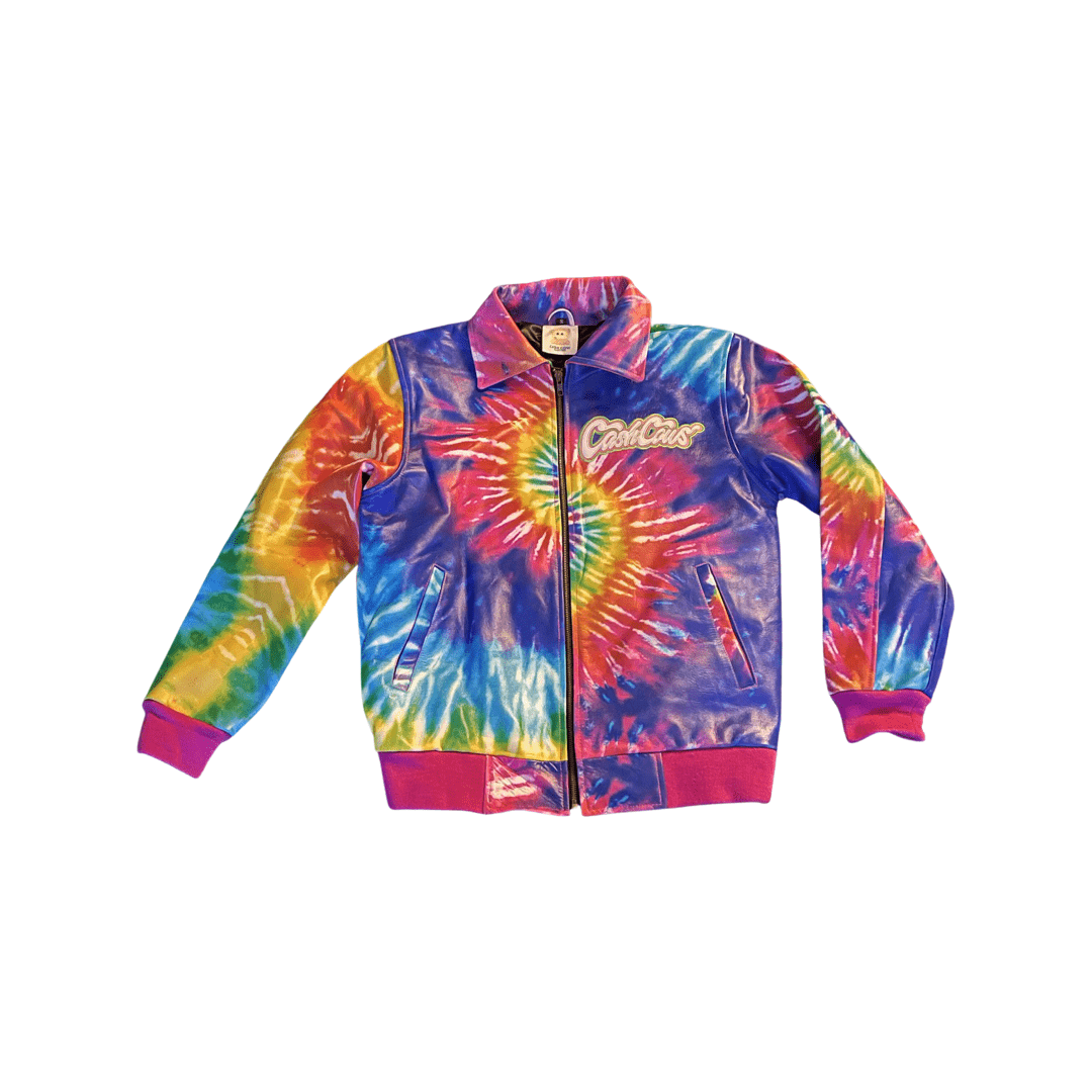 Cash Cow Clothes Tie Dye Leather Jacket